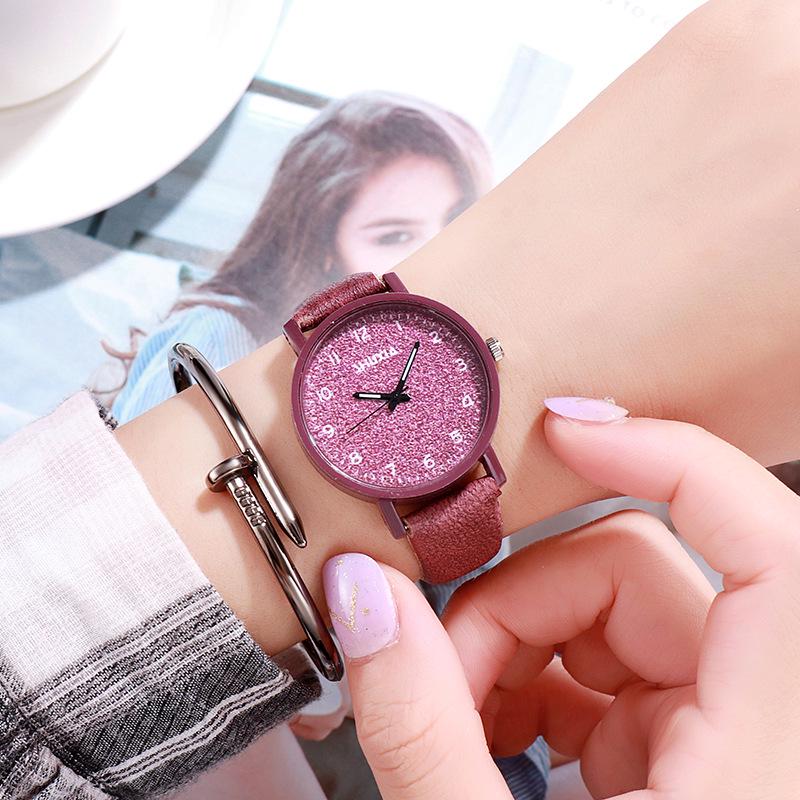 Korean Style Unisex Stone Texture Leather Belt Quartz Watch