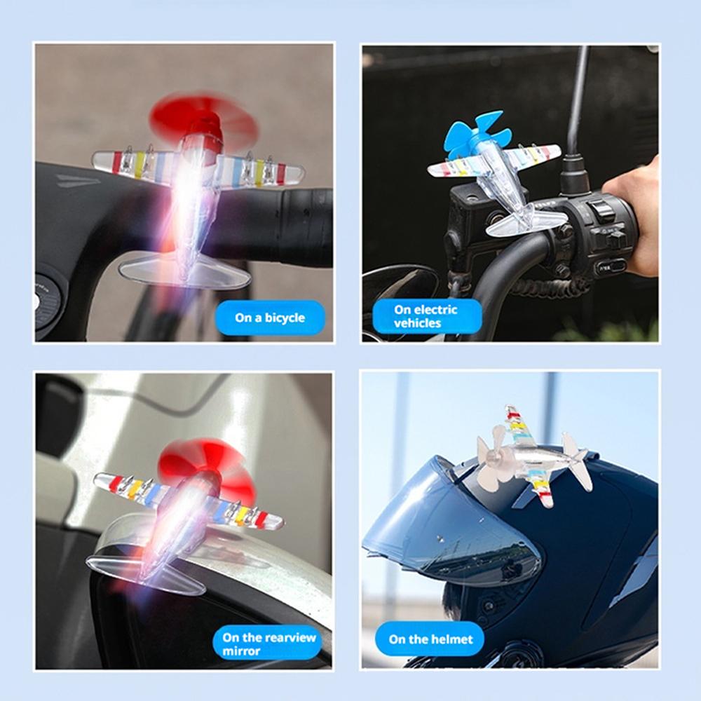 LED Airplane Ornament For Motorcycles Handbar Car Rotating Lights Decoration LED Rearview Mirro W6Y3