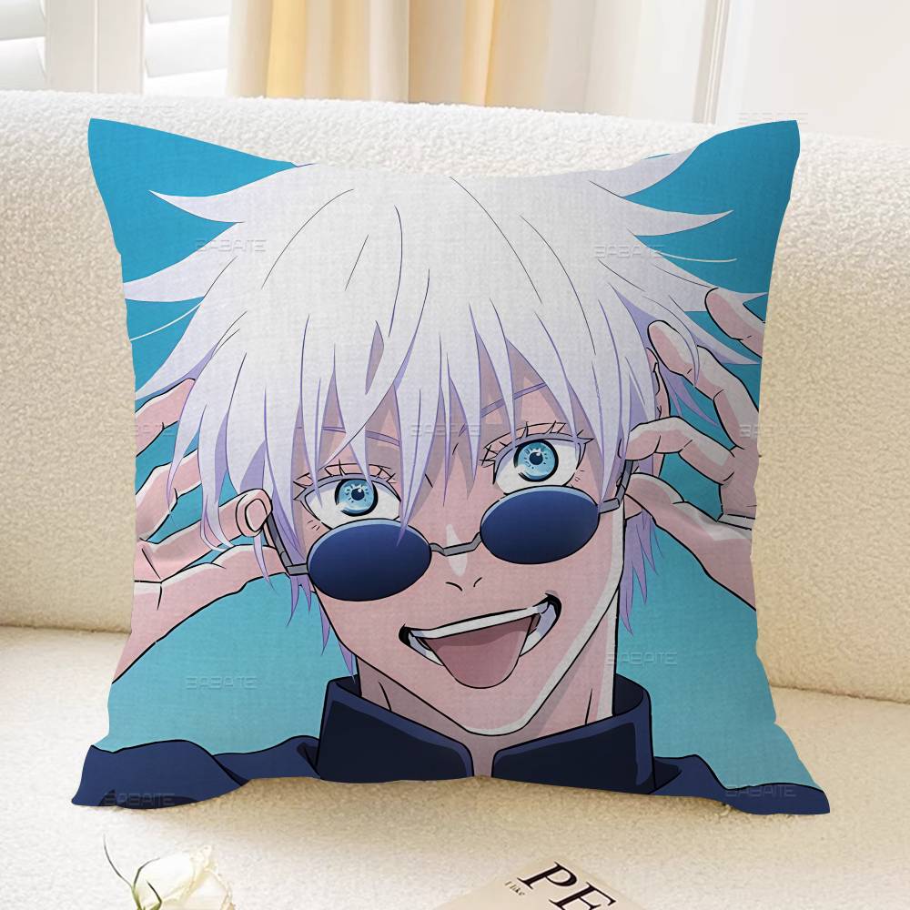 Cartoon Figure Gojo Satoru Cushion Cover Car Throw Pillow Case For Sofa Car Christmas Gift xcm xcm