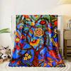 Whimsical Tree with Colorful Birds, Flowers, and Various Ornate Leaves. for All Seasons Blanket Lunch Break Throw Gift