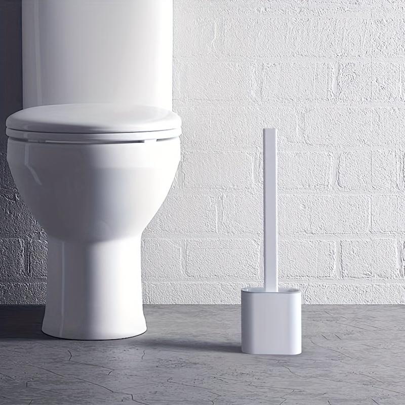1 Set, Water-proof Base, Toilet Brush with Holder Set, Floor-to-ceiling or Wall-mounted Toilet Brush with Long Handle,