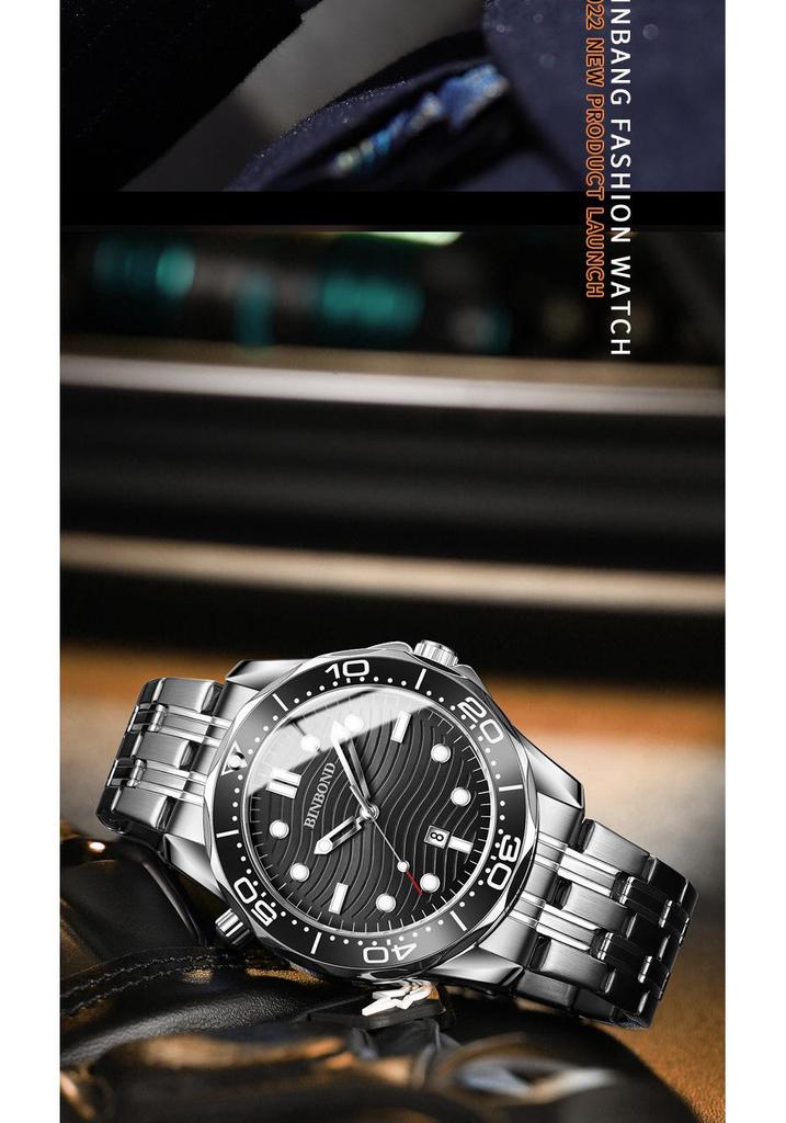 Binbond Luxury Men's Quartz Watch - Waterproof, Luminous, Rotating Dial