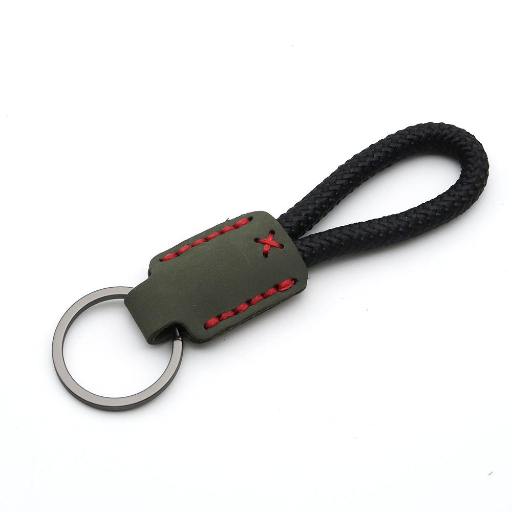 Handmade Genuine Leather Key Chain Pendant - Frosted Leather, Multifunctional Lanyard, Creative Design Key Ring