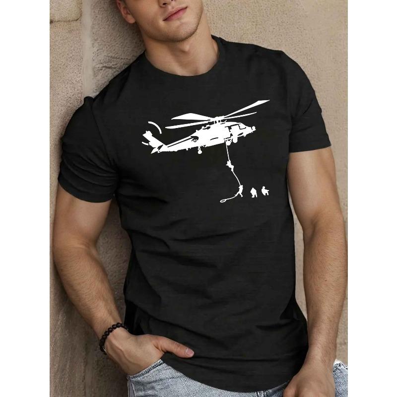 

European sizes Men S Summer Short Sleeve T-Shirt for Airborne Troops 4XL чорний