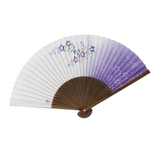 [Oshare Kimono Iroha] Folding Fan, Women's Folding Fan, Scented Fan, Carved Dark Wood Ribs, Bellflow