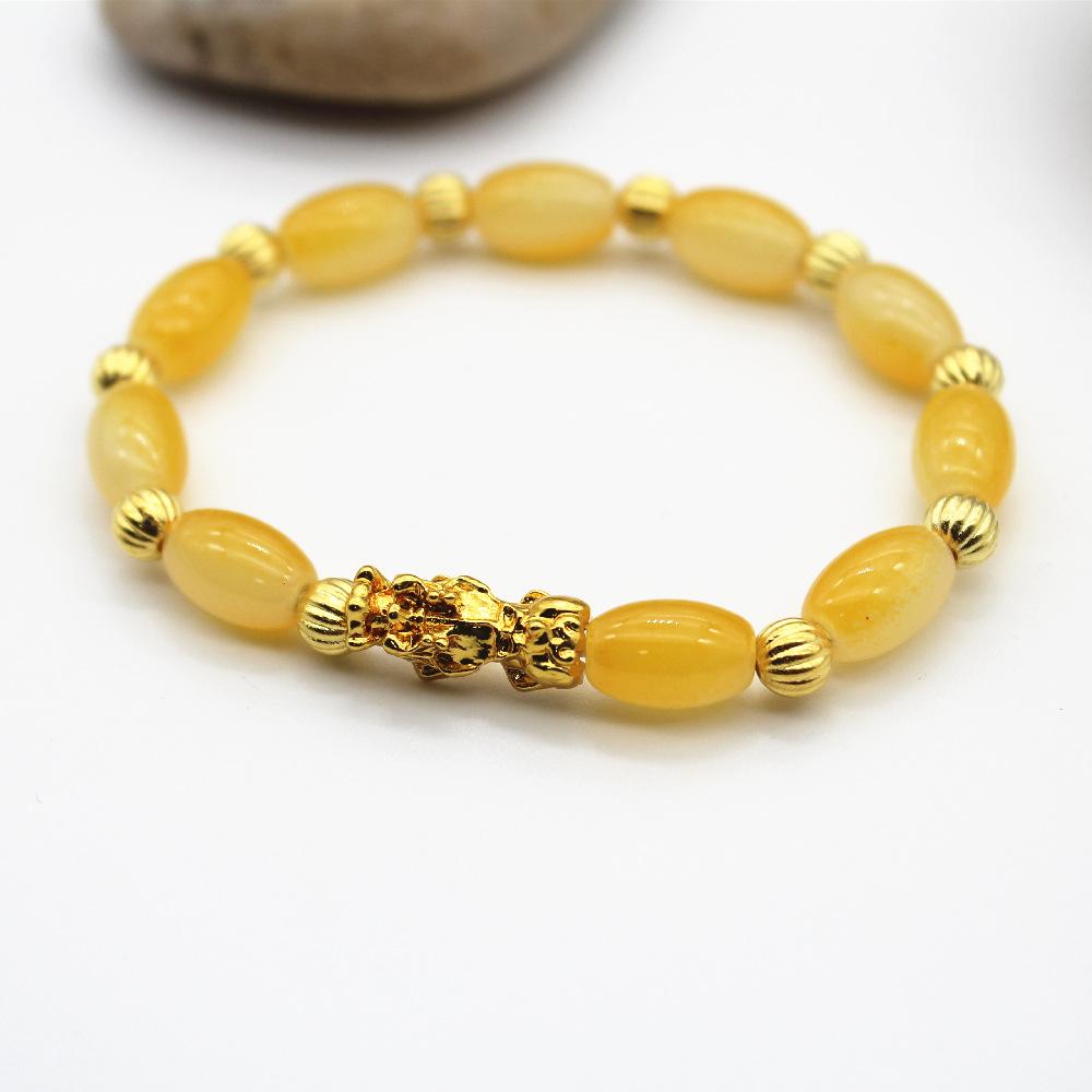 

Lucky Women Jade Pixiu Браслет 3d Браслет PiYao жёлтый