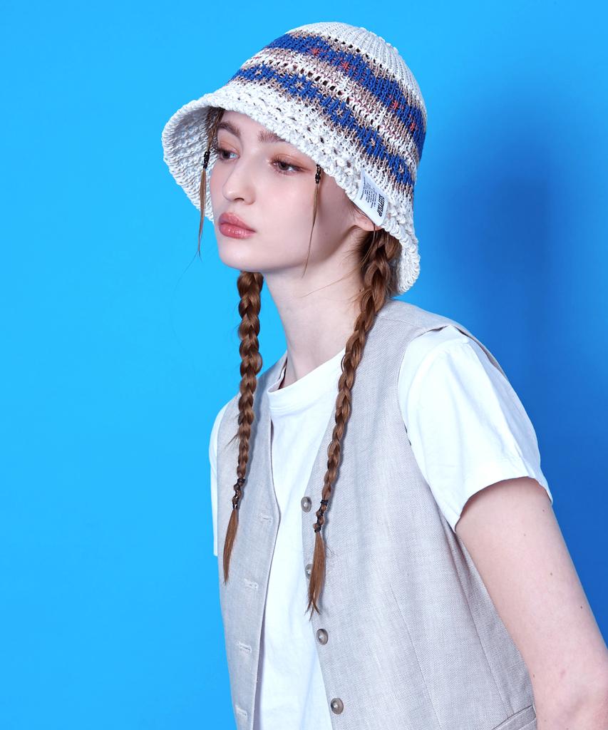 Seullipiseullib Maria Ivory/Blue Bucket Hat