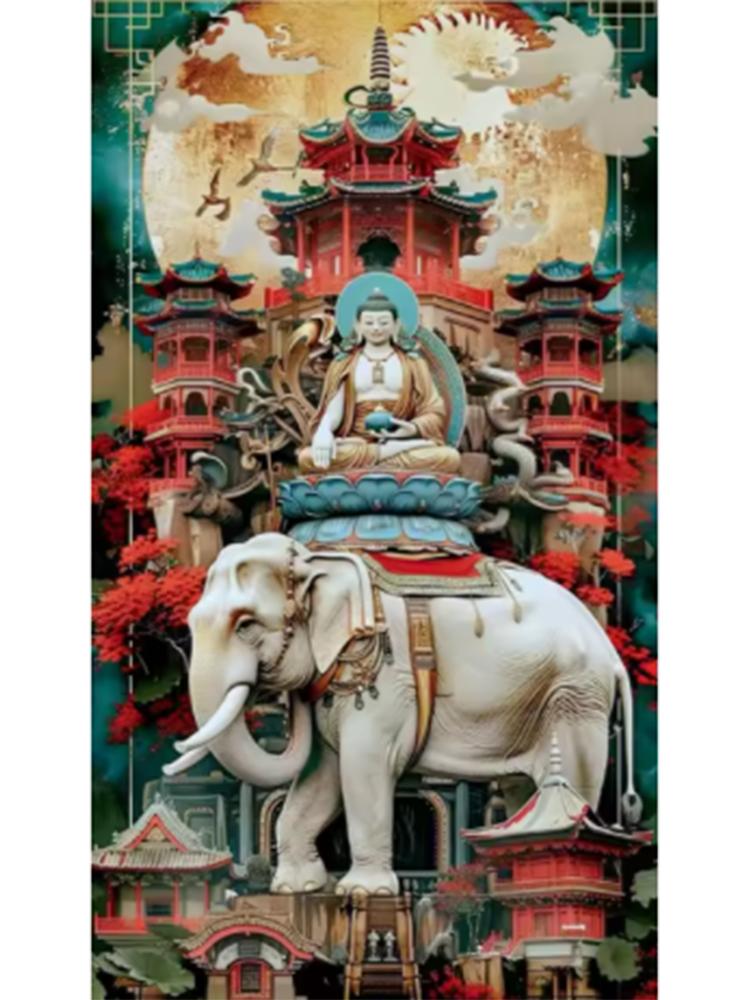 Buddha Statue 5DDIY Diamond Painting Holy Spirit Buddha Statue Shakyamuni Oil Painting Living Room Wall Home Decoration