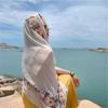 Cotton Linen Large Shawl Printing Shawl Embroidery Flower Scarf Simple Ethnic Style Scarf  Outdoor