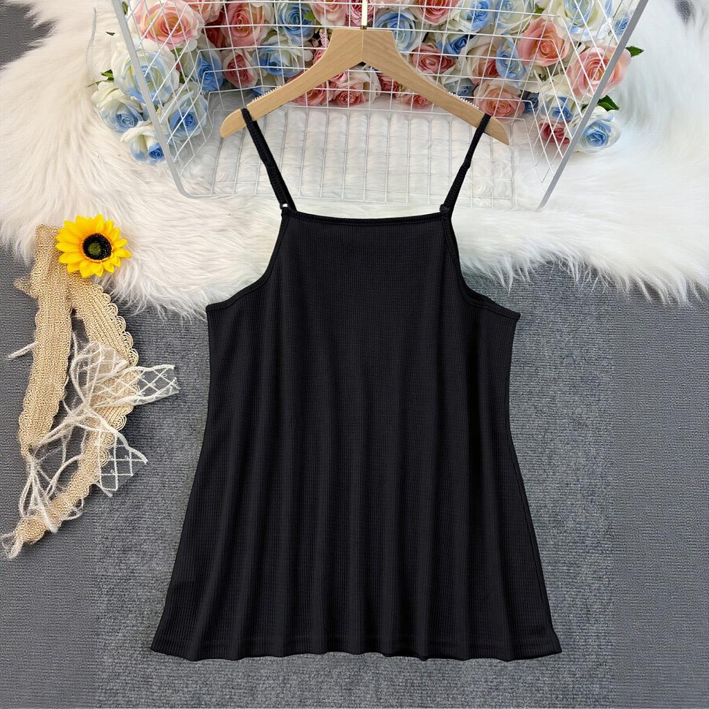Damen Waffelstrick Tanktop Knopfleiste Ärmellos Lässig Sommer Bluse Leichtes Weiches Gewebe
