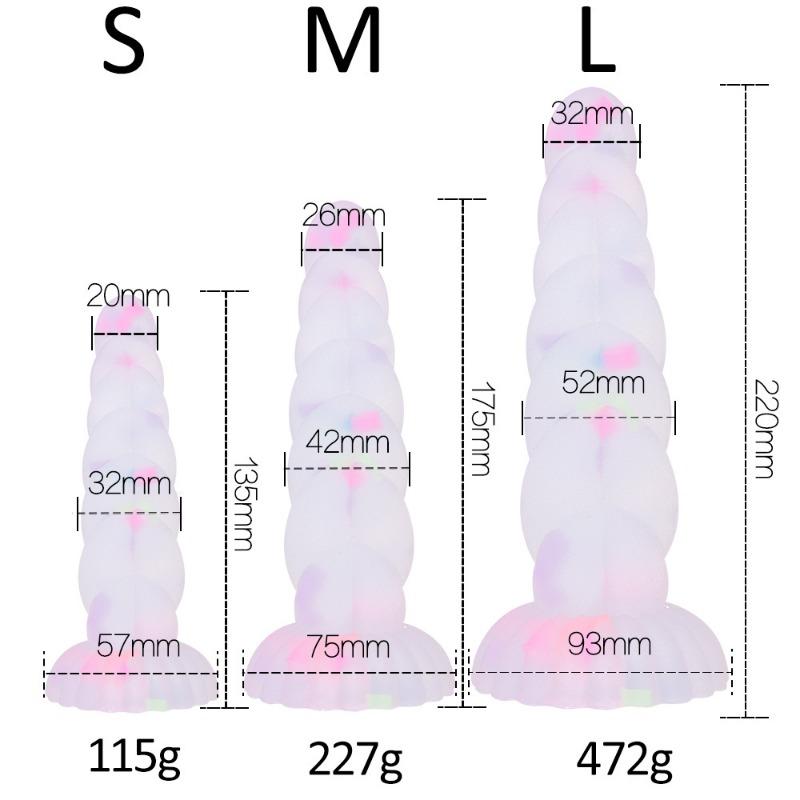 Small Twist Color Granules Jelly Fluorescent Glow-in-the-dark Penis Spiral Anal Plug Sm Sex Toys