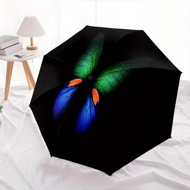 Colorful Butterfly Wings Phone Wallpaper BackgroundUmbrella, Cute Umbrella with Cute Design, Portable 3-Fold Compact Umbrella for Men & Women, Valenti