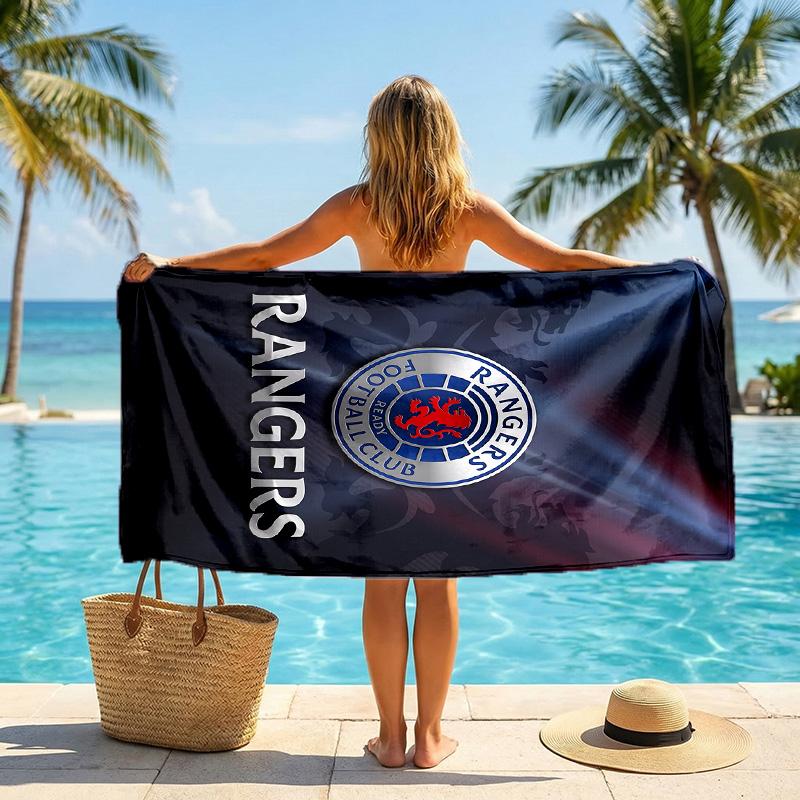 Rangers FC Aufdruck Schnelltrocknendes Strandtuch Mikrofaser Saugfähig Tragbar Reise Schwimmtuch