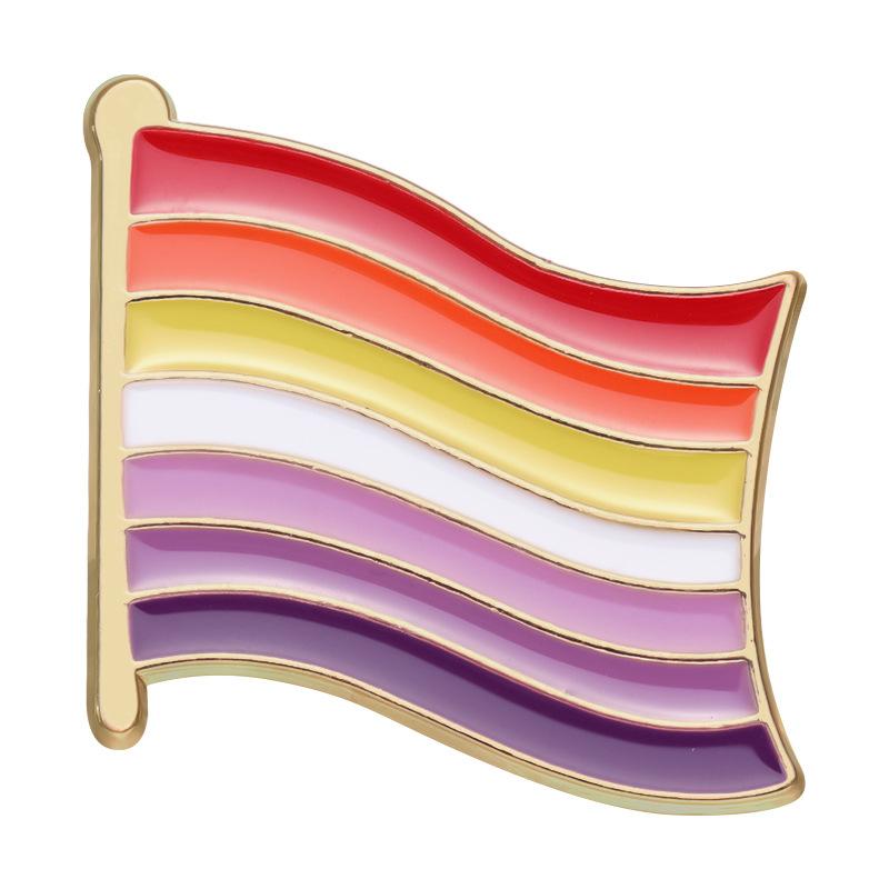 Rainbow Colorful Flag Enamel Pin Funny Brooch Cartoons Badge For Bags Jeans Hoodies Denim Lapel Pin Jewelry Kids Best Gift