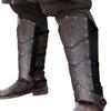 Medieval Faux Leather Leg Guards Vintage Studded Leg Gaiters with Adjustable Straps for Cosplay and LARP Enthusiasts