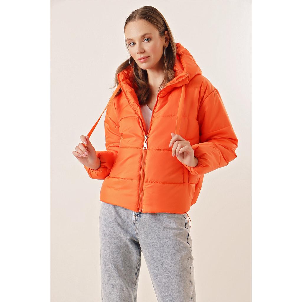 Damen-Daunenjacke mit Kapuze und Reißverschluss Y20w110-7115