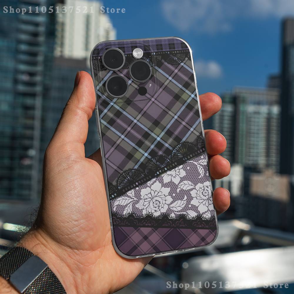 

Gothic lace pattern Phone Case For iPhone 17,16,15,14,13,12,11 Pro,Max,Plus,X,XS,XR,SE4,E Mini Transparent Soft Cover iPhone16PRO
