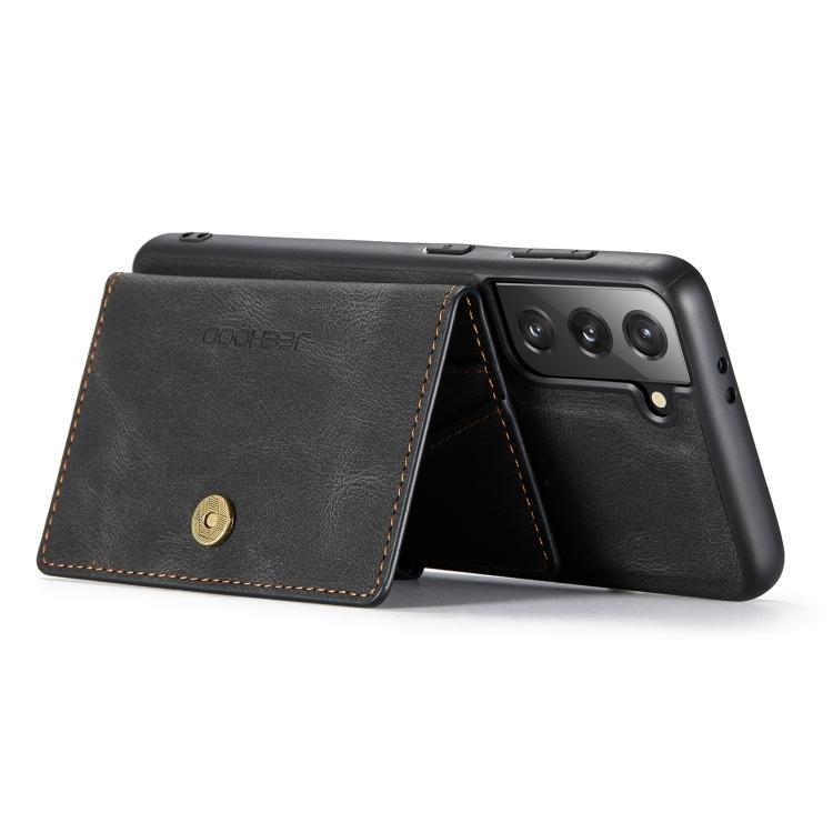For Samsung Galaxy S21 5G JEEHOOD Retro Magnetic Detachable Protective Case with Wallet & Card Slot & Holder