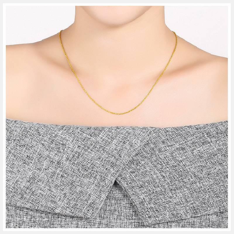 Exquisite 2mm Small Double Wave Necklace Crafted From Pure Brass With 24k Gold Plating Ideal For Women
