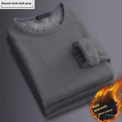 Men's Slim Plush Winter Vest 2024 - Thick, Warm, Large Size, Solid Color Korean T-Shirt