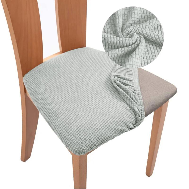 Jacquard Chair Cover For Dining Room Elastic Cushion Cover Soft Seat Cover Breathable Protective Furniture Cheap Cover For Home