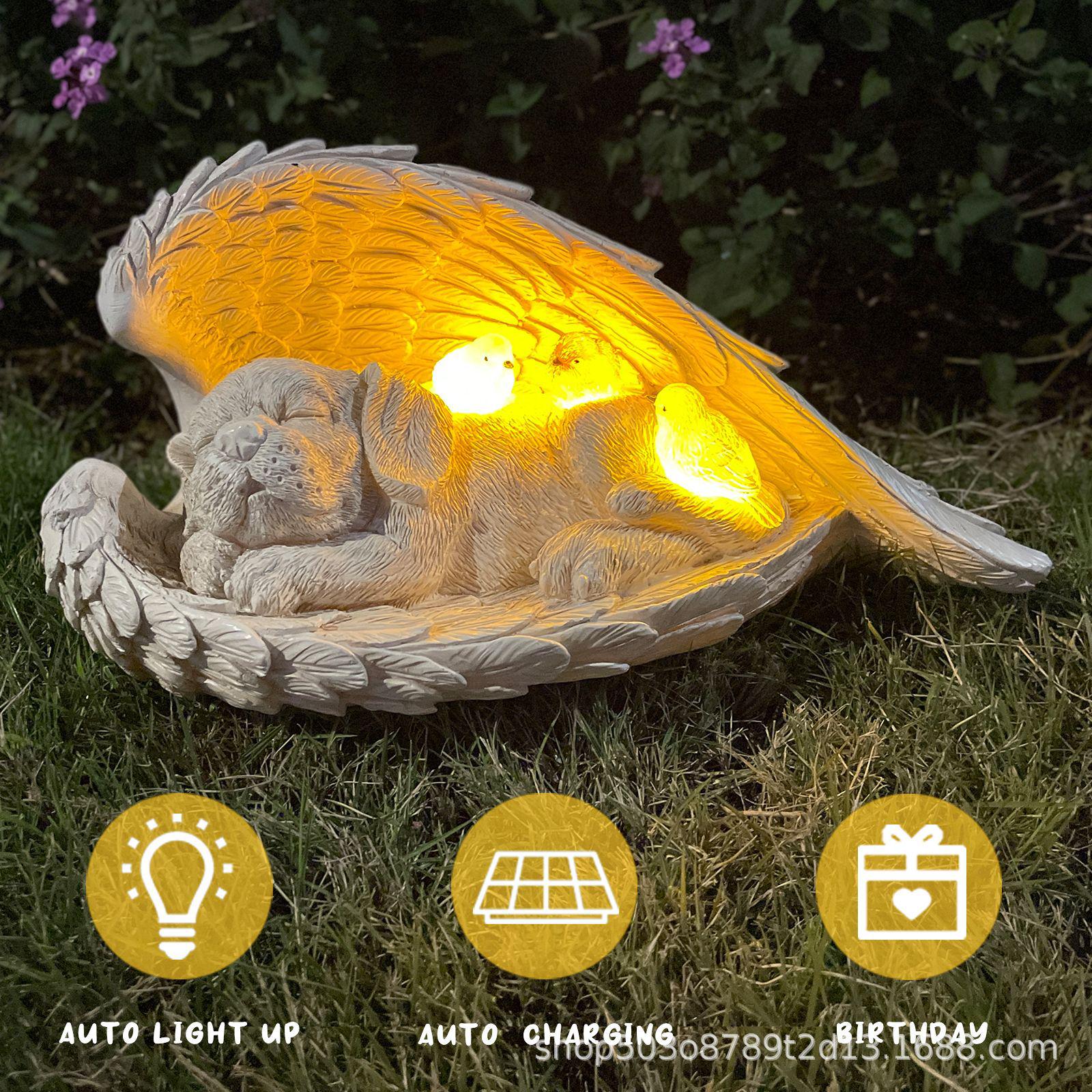 Солнечный Ангел Щенок Наружное Садовое Украшение