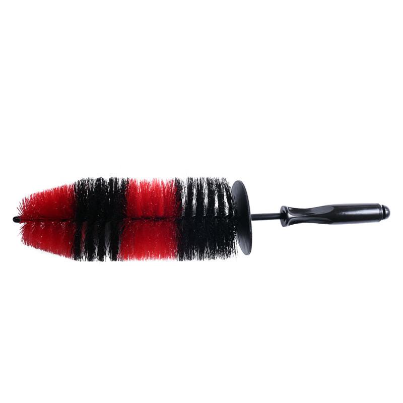 Capulo Red & Black Dual-Bristle Car Cleaning Brush Set