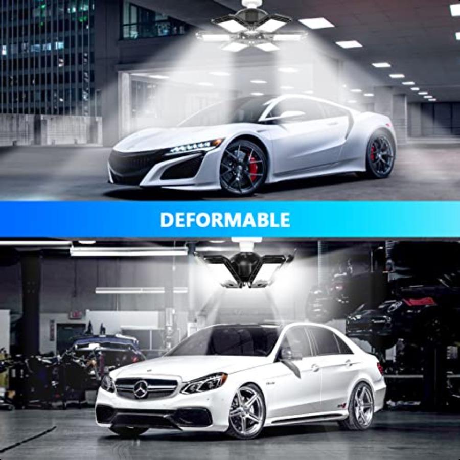 

2 шт. Светодиодные гаражные светильники 180 Вт Деформируемые 18000 лм Потолочные светильники E26 E27 Вкручивающиеся Шестилепестковое освещение Ультра Б United States