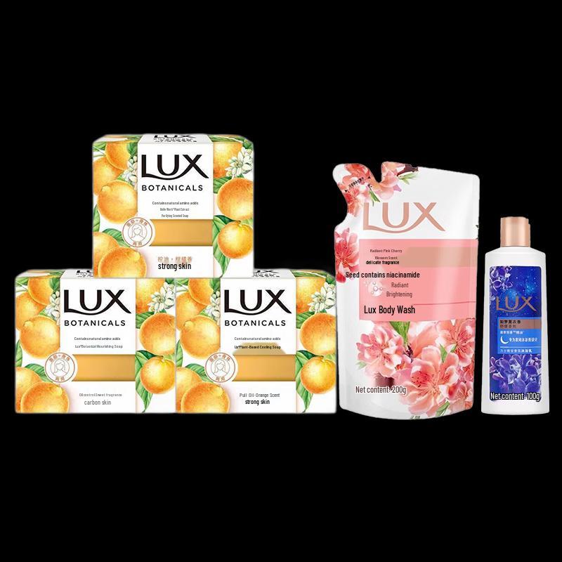 LUX Botanical Citrus Soap 3-Pack with Bonus Shower Gel
