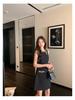 Miu-Style Sleek Socialite Design: Bright Silk Sleeveless A-Line Little Black Dress, Summer Edition