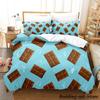 Chocolate Pattern Bedding Set Single Twin Full Queen King Size Anime Duvet Cover for Adult Kid Bedroom