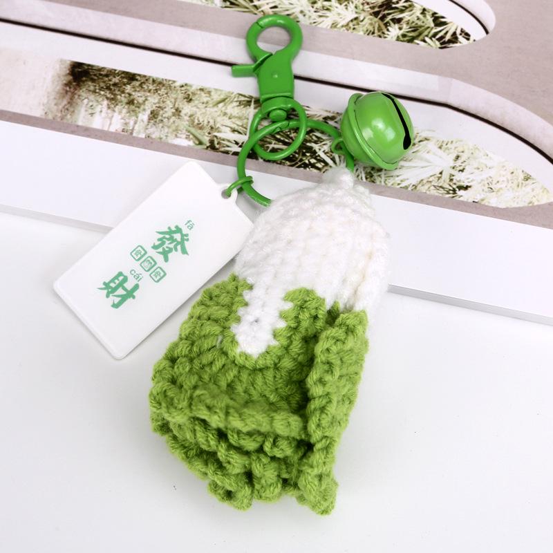 Woven Garlic Scallion Cabbage Pendant Keychain – Creative and Exquisite Gift for Students and Besties