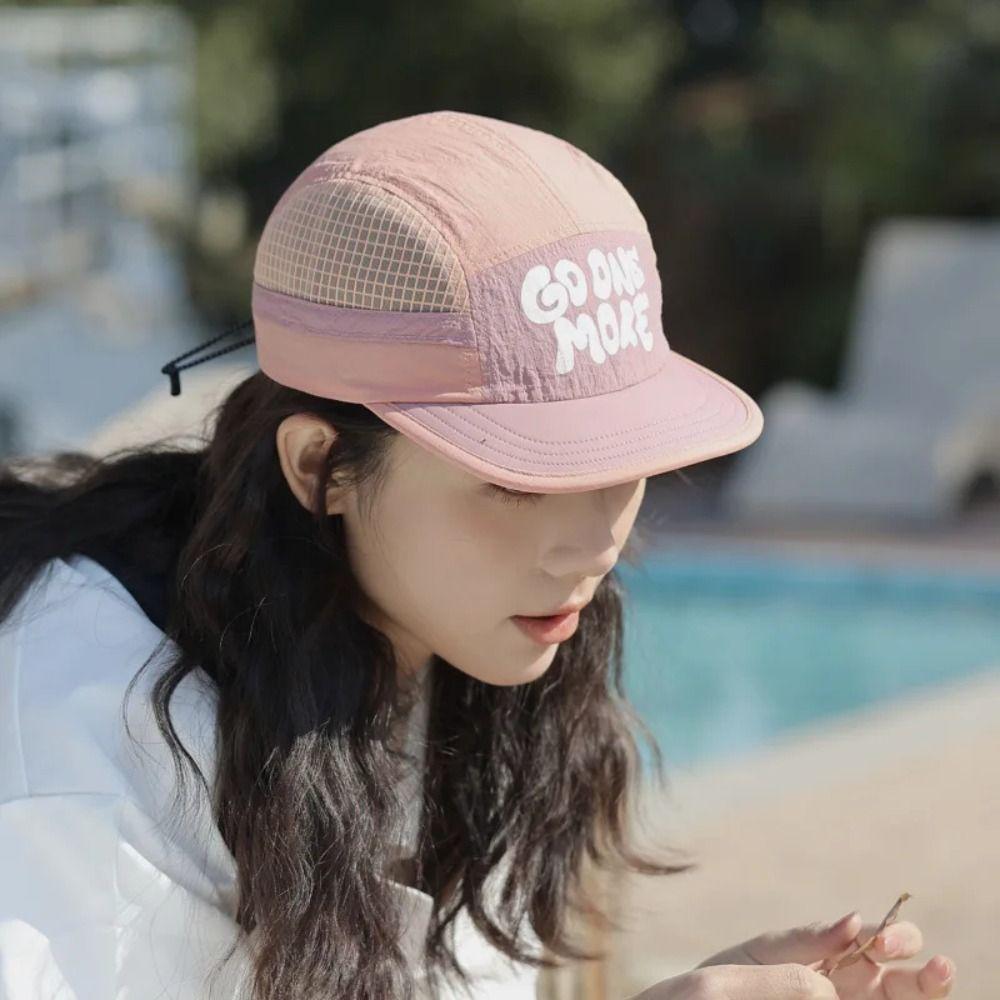 Sun Protection Breathable Hat Retro 5-panel Mesh Running Caps  Men and Women