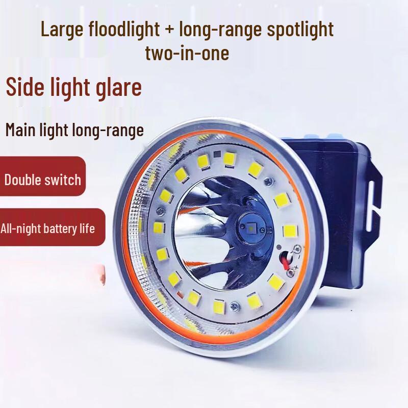 Lishi Outdoor Long-Range Headlamp with Power Display and Side Light