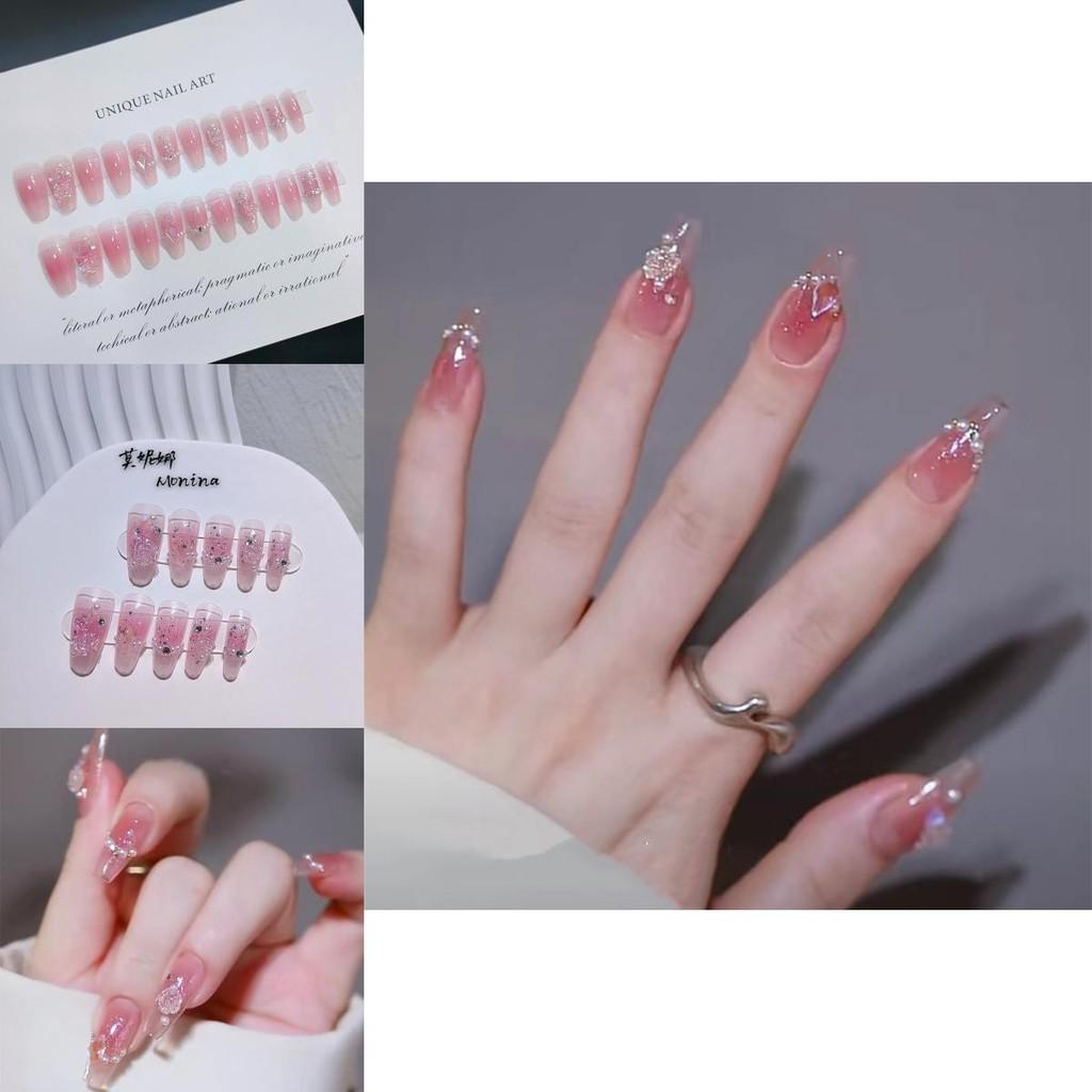 B461 Handgefertigtes Lichttherapie- tragbares Nagelstück Großhandel Bulk Vorgefertigtes Falsches Nagelstück enthüllt schöne Hände