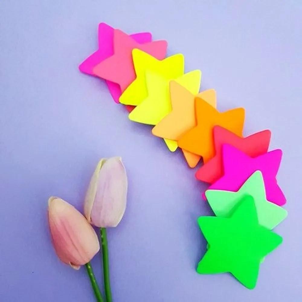 10 Big Star Fluorescent Color Snap Hair Clips Hairpins Bangs Accent Y2K Look Girl Group Date Star Hairpins