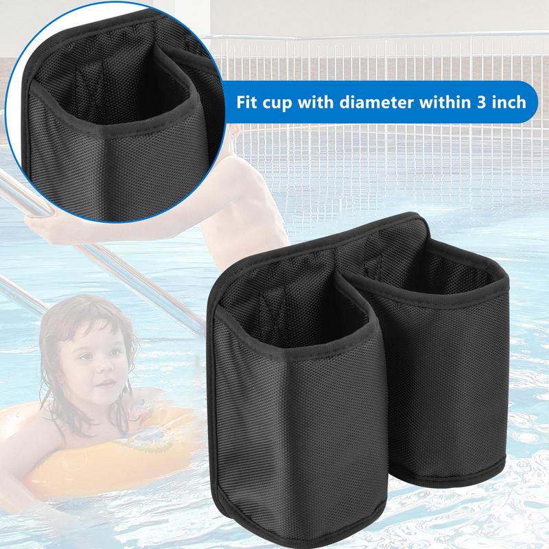 Poolzaun Becherhalter Pool Handlauf Aufbewahrungstasche Hohlboden Wasserflaschen-Halterung für Poolgeländer Trinkbecher