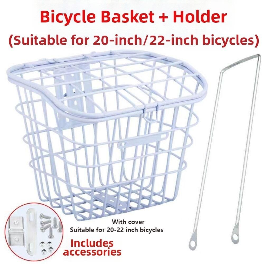 Universal Large Capacity Storage Baskets Metal Bicycle Front Basket  Electric Bicycles Accessories