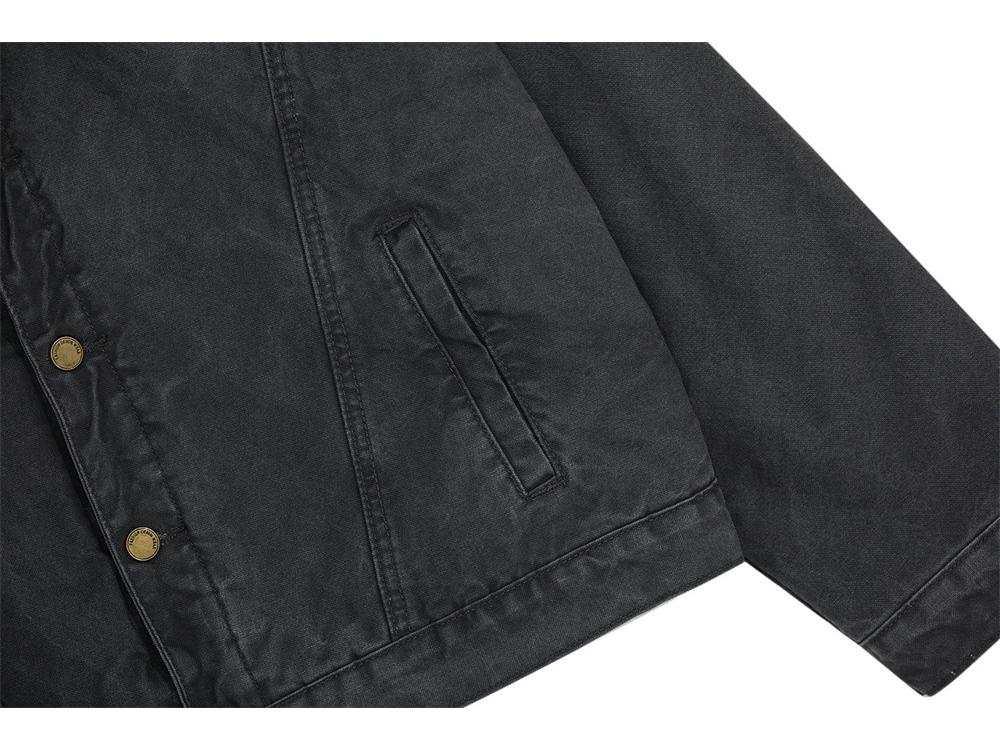 Men's Vintage Cotton Patchwork Jacket - Trendy Retro Lapel Coat for Boys