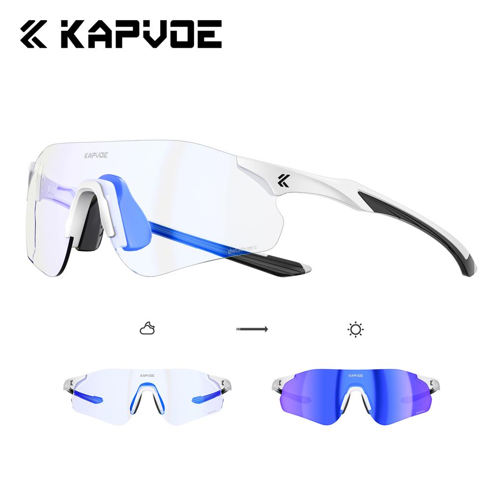 Kapvoe Photochromic Running Sunglasses Women Men Cycling Glasses Bike Glasses UV400 Bike Eyewear MTB Sports Bicycle Goggles 2026