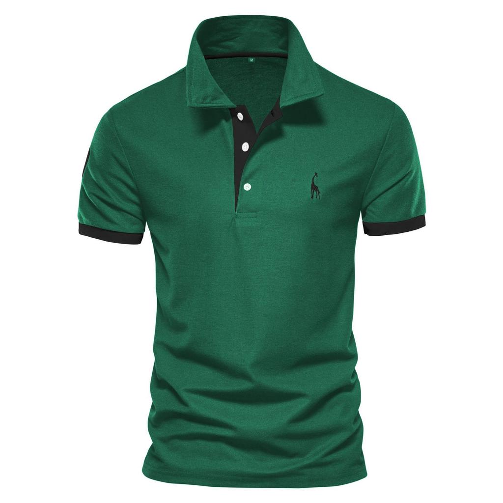 Deer Embroidered Polo Shirt Short Sleeve Judy Mesh Lapel Men's T-Shirt Plenty