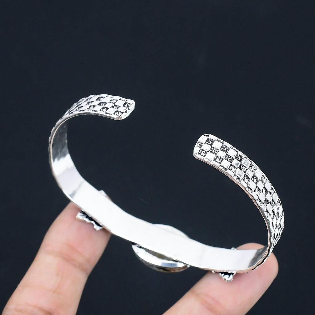 Ovales Natürliches Goldrutil Tochter Hochzeit Boho Armreif Armband Sterlingsilber