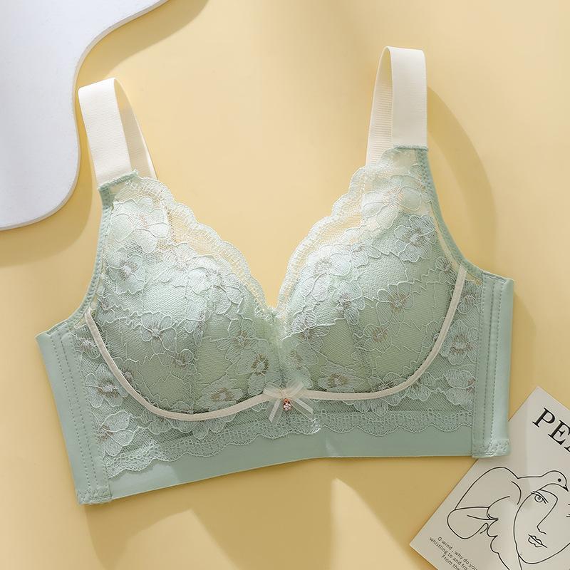 Large size underwear women's chest ultra-thin model without steel ring, sub-breasts, anti-sagging chest reduction bra