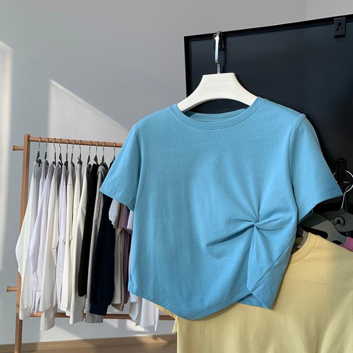 Dopamine Wear Women's High-Waist Short-Sleeve T-Shirt - 2025 Summer Niche Design