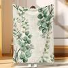 1pc Bohemianstyle Green Leaf Pattern Blanket Polyester Fabric Machine Washable Suitable for Bedroom and Living Room Décor