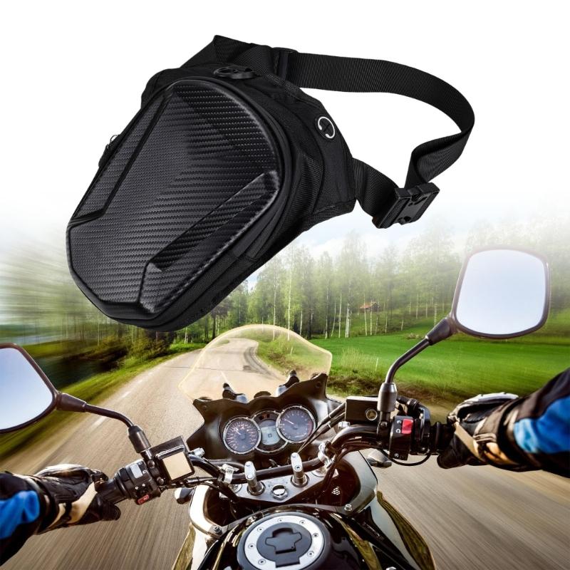Woven Fabric Motorcycle Leg Bag with Structured Hard Shell, Practical Thigh Utility Pouch for Daily Carry, Small Item Storage, Side Wear