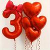 6pcs with Bowknot Number Foil Balloon Romantic Birthday Party Balloons  For Engagements Wedding