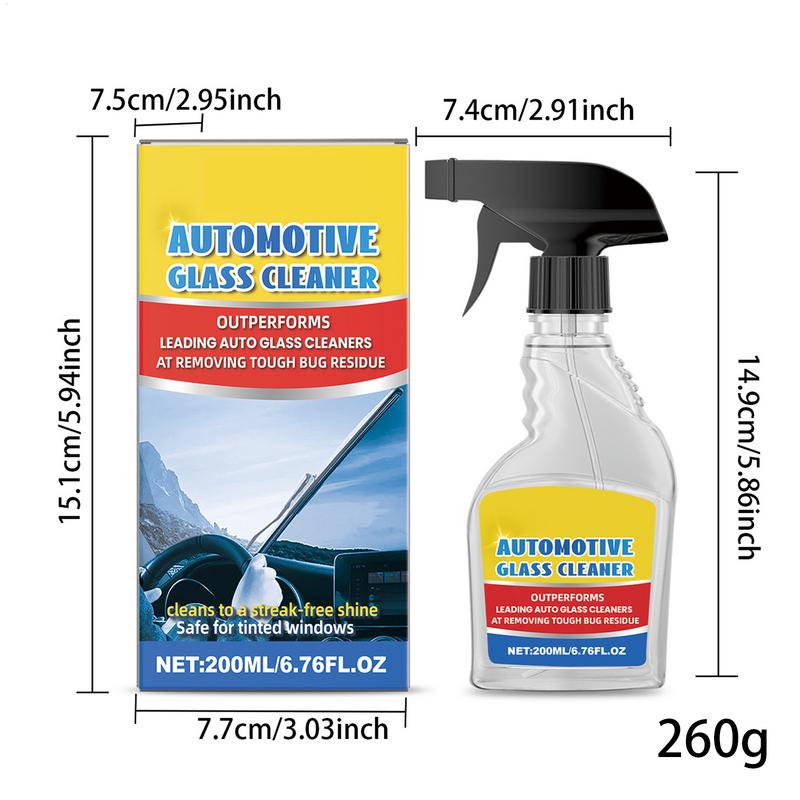 Automotive Glass Cleaner Auto Glass Cleaner 6.76fl.oz Tint Safe Window Cleaner For Car Waterproof Car Interior Glass Cleaner For