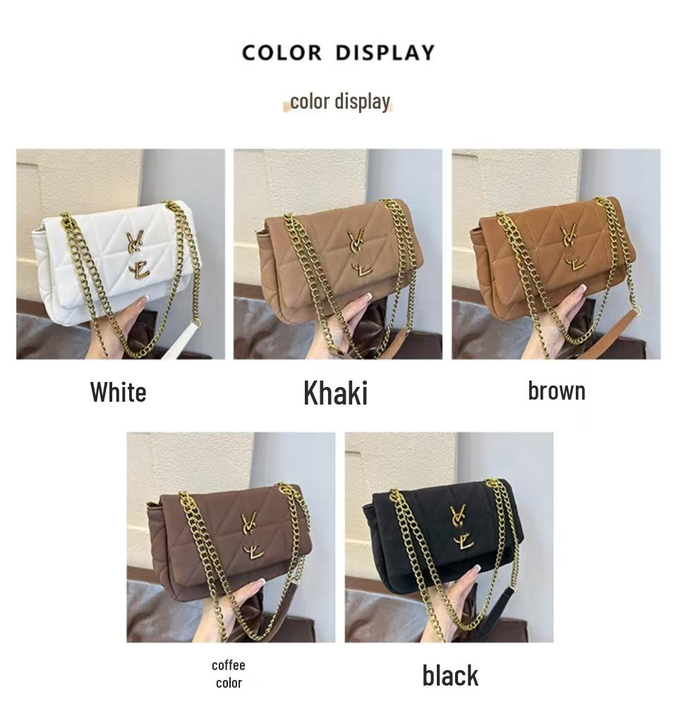 2025 Autumn/Winter Women's Colorblock Chain Bag - Versatile & Stylish Shoulder/Crossbody Handbag