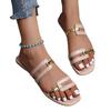 New Large-sized Fashionable One-line Flat Slippers and Square-toed Casual Shoes